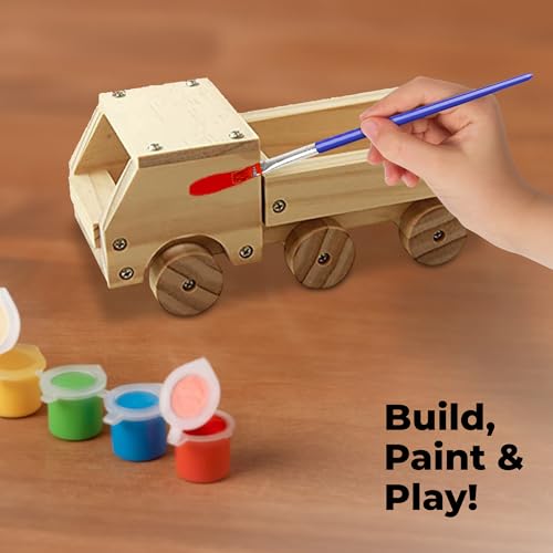 Kraftic Woodworking Building Kit for Kids and Adults, with 6 Educational Arts and Crafts DIY Carpentry Construction Wood Model Kit Toy Projects for Kraftic