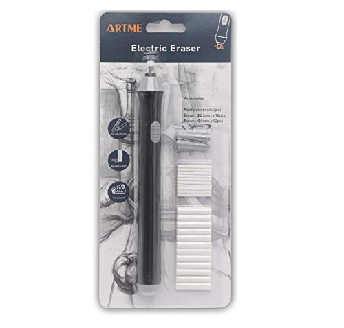 Artme Electric Eraser/Automatic Rubber - 22pcs Refills Included (2.3mm and 5mm) - Sketch, Architects, Engineers & Students Artme