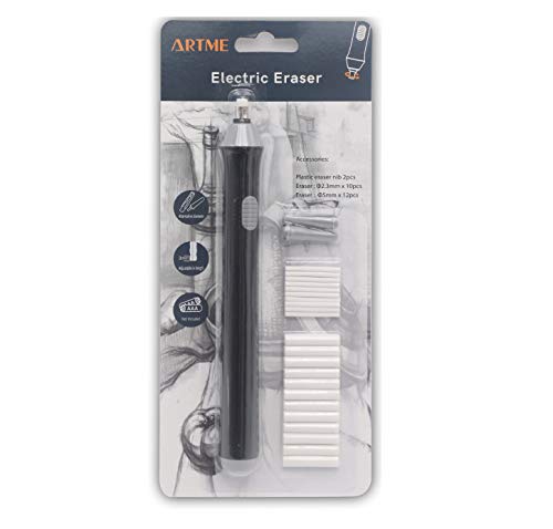 Artme Electric Eraser/Automatic Rubber - 22pcs Refills Included (2.3mm and 5mm) - Sketch, Architects, Engineers & Students - WoodArtSupply