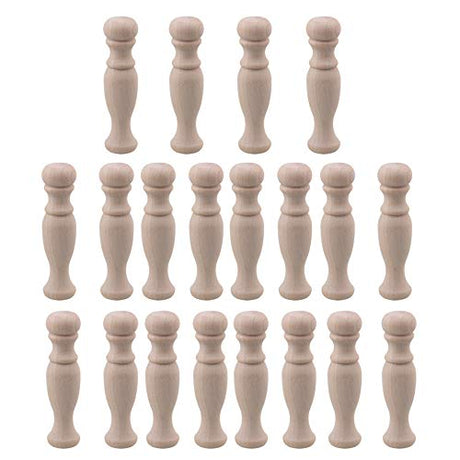 RDEXP 7.2x1.8cm Beech Unpainted Unfinished Wood Craft Spindles for Home Restaurant Decor Repair Decoration Set of 20 RDEXP