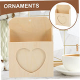 Operitacx 2pcs Love Envelope Box Kids Play Mailbox Unfinished Thank You Cards Holder Wall Magazine Holder Pencil Cup Pot Wall Mounted Mail Holder Operitacx