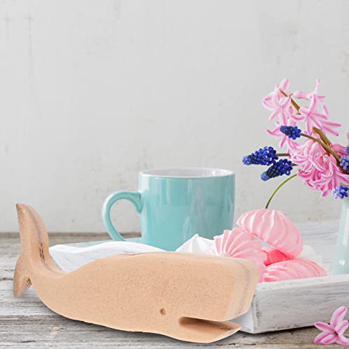 Unomor DIY Wooden Whale Statue Wood Whale Statue Unfinished Wooden Whale Blank Animal Doll Figure Wooden Whale Cutout Table Statue Model Centerpieces - WoodArtSupply