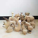 EXCEART 1 Pair Unfinished Wood Animal Ornaments Blank Wood Goose Peg Doll Figure Cutout Table Statue Model Desktop Centerpiece for Kids DIY Painting EXCEART