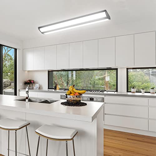 FAITHSAIL 4FT LED Wraparound Light Fixture Ceiling Mount, Ultra Slim 50W LED Garage Light Flush Mount, 4000K Neutral White, 5500 Lumens Office Light, FAITHSAIL