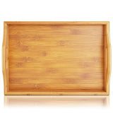 Juvale Bamboo Wood Serving Tray with Handles for Breakfast in Bed, Kitchen Counter, Ottoman (16 x 11 x 2 in) Juvale