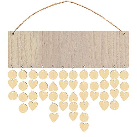 Samanter Blank Birthday Board Wall Hanging Famliy Birthday Reminder Board Wooden Calendar DIY Unfinished Wood Slices Decoration Samanter