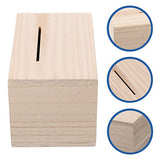 COHEALI Wooden Box 4pcs DIY Wooden Piggy Bank Unfinished Wood Coin Bank Money Storage Coin Jar Cash Box Storage Holder Chest Box Savings Bank for COHEALI