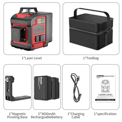 8 Line Laser Level 2×360° Leveling Green Laser Self Level Tool，200ft 2D Green Line Cross for Leveling Tool for Construction and Picture Hanging，Laser Ereoin