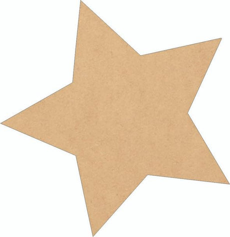 Wooden Star 8" Cutout, Unfinished Paintable MDF 1/8" DIY Basic Shape NEXTCraft