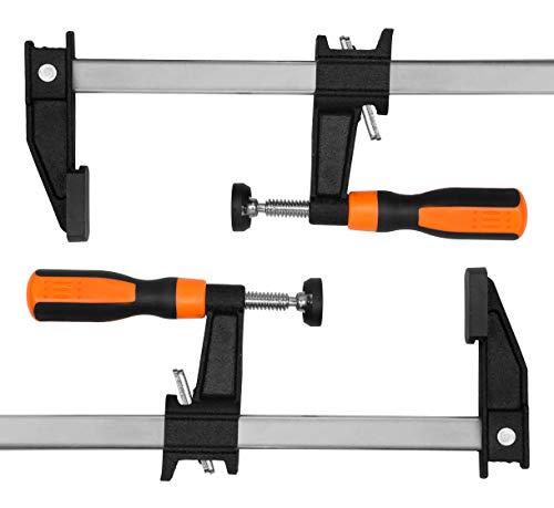 WEN 10236F2 Quick-Adjust 36-Inch Steel Bar Clamps with 2.5-Inch Throat and Micro-Adjustment Handle, Two Pack , Multicolor WEN