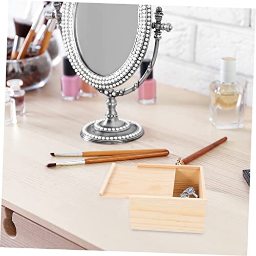 SEWACC 3pcs Box Wooden Drawer Miniture Decoration Woodsy Decor Retro Decor Rustic Case Wooden Unfinished Jewelry Organizer for Drawer Unfinished Wood SEWACC