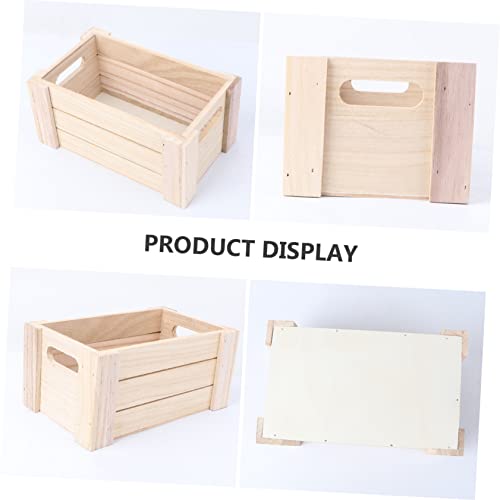 FUNOMOCYA 1pc Wooden Desktop Storage Basket Wood Desk Containers for Fruit Rustic Storage Bins Table Organizer Wood Nesting Storage Box Rustic Wood - WoodArtSupply