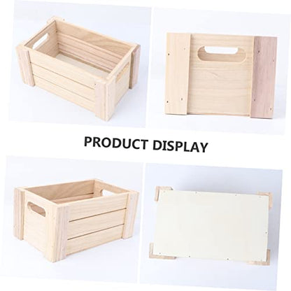 FUNOMOCYA 1pc Wooden Desktop Storage Basket Wood Desk Containers for Fruit Rustic Storage Bins Table Organizer Wood Nesting Storage Box Rustic Wood - WoodArtSupply