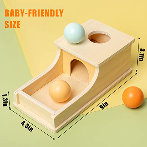 Busy edition Montessori Toys for Babies 6-12 Months Object Permanence Box Wooden Ball Drop Toy Play for 6 Month 1 2 3 Year Old Toddlers Infant Early Busy edition