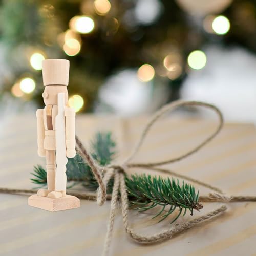 BESPORTBLE Christmas Unfinished Nutcracker: Unfinished Wood Nutcracker, 4.7 Inch Christmas DIY Nutcracker Figures for Christmas Arts Project (6Pcs) BESPORTBLE