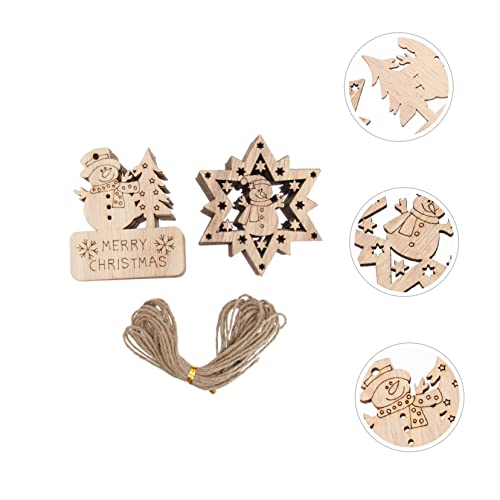 ABOOFAN Christmas Carved Wooden Slice s en Unfinished Wooden Star Ornament ABOOFAN