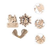 ABOOFAN Christmas Carved Wooden Slice s en Unfinished Wooden Star Ornament ABOOFAN