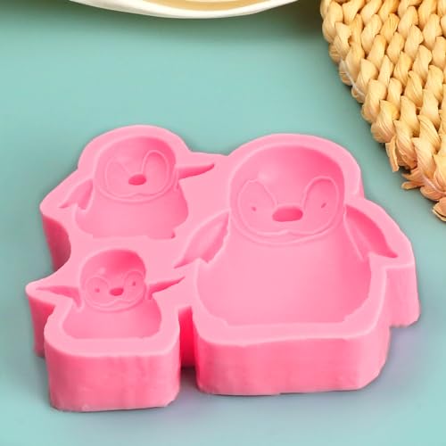 ICNYEKl Luxury Large Penguin Silicone Molds,Penguin Family Cake Decoration Fondant Mold,for Cupcake Toppers Chocolate Muffins Flower Paste Marzipan ICNYEKl
