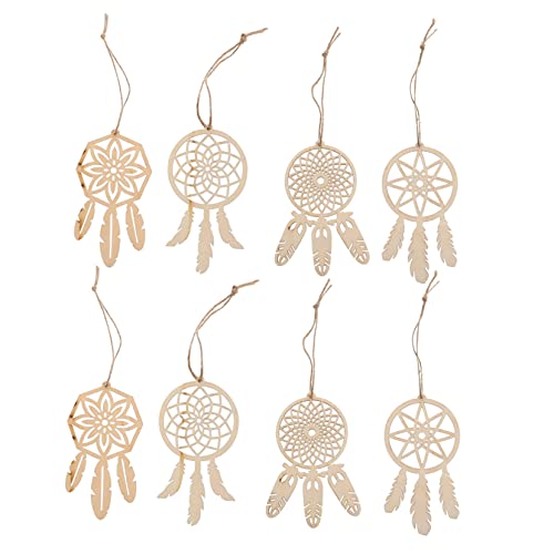 LALAFINA 120 Pcs Wooden Dreamcatcher DIY Dream Catcher Kit Unfinished Christmas DIY Kits Christmas Rustic Decor Macrame Dreamcatcher Wall Hanging - WoodArtSupply