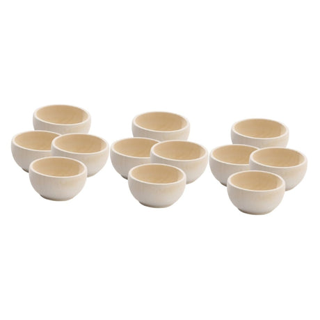 Abaodam 12 pcs small wooden bowl wooden crafts wooden cutlery dinnerware small wood bowls unfinished wood bowls wood bowl Delicate Wood Simulated Abaodam