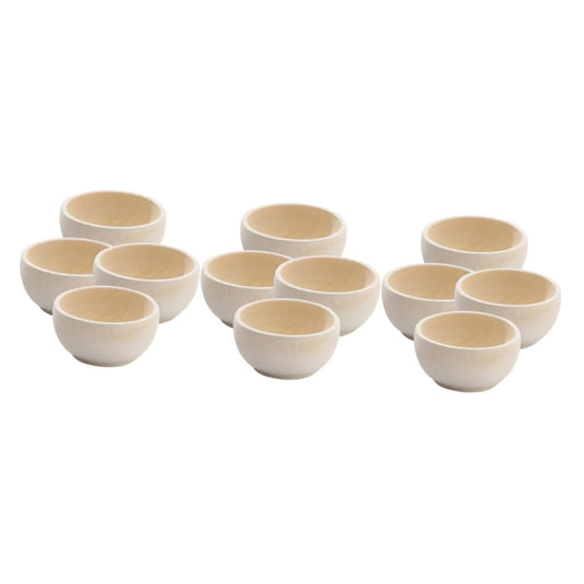 Abaodam 12 pcs small wooden bowl wooden crafts wooden cutlery dinnerware small wood bowls unfinished wood bowls wood bowl Delicate Wood Simulated - WoodArtSupply