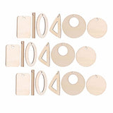 EXCEART 180 Pcs DIY Earrings Unfinished Wooden Earrings Lip Gloss Kits Blank Wood Charms DIY Wooden Earrings Charms Natural Wood Pendants Jewelry EXCEART