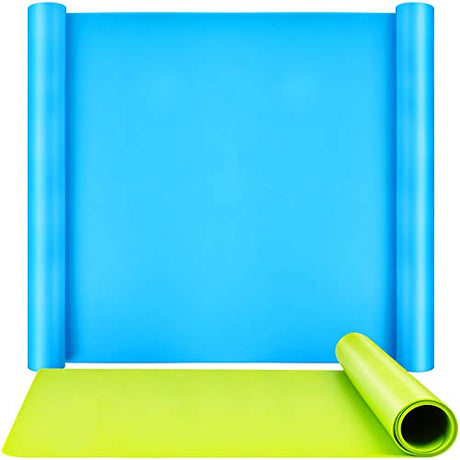 LEOBRO Silicone Mat for Resin Molds, 2 Pack 59.5 x 49.5 cm Large Silicone Mats for Crafts, Thick Nonstick Silicone Craft Mats for Resin Molds, LEOBRO