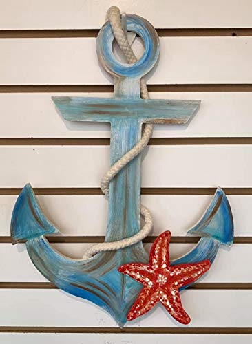 Anchor Cutout Unfinished Wood Nautical Beach House Decor Ocean Door Hanger MDF Shape Canvas Style 1 (18") Diverse Woodworking