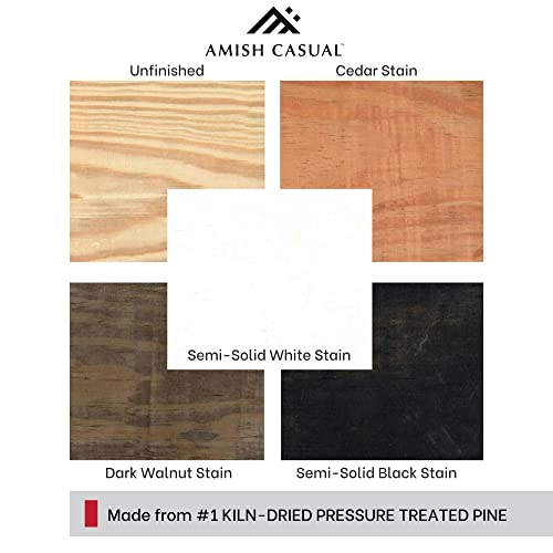 Amish Casual 4-Foot Heavy Duty Mission Garden Bench - Unfinished, 800 lb Capacity Amish Casual