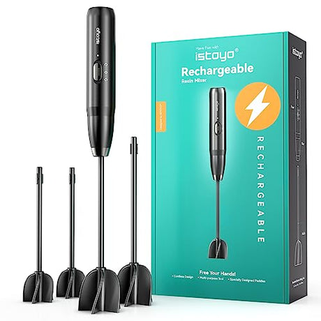 ISTOYO Rechargeable Resin Mixer, Epoxy Mixer for Saving Your Wrist, Epoxy Resin Mixer, Resin Stirrer for Resin Molds, Resin Supplies, Resin, Silicone ISTOYO