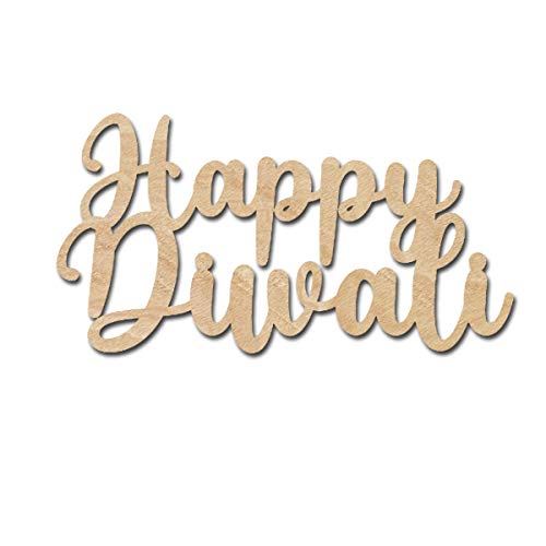 Happy Diwali Wood Cutouts for crafts, Laser Cut Wood Shapes 5mm thick Baltic Birch Wood, Multiple Sizes Available Elliefont Styles