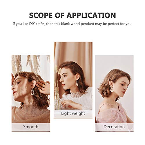 Ciieeo 70pcs Wooden Earrings Wood Earring Supplies Earring Making Tools Jewelry DIY Kit Macrame Earring Blanks DIY Wood Earrings Pendant Tools Kids Ciieeo