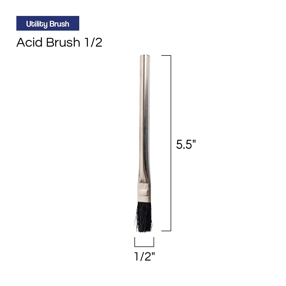 Pro Grade - Acid Brushes - 36 Count 1/2 Inch Boar Hair Acid Flux Brushes Pro Grade