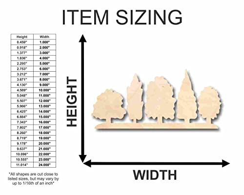 Unfinished Wood Forest Shape - Nature - Trees - Craft - up to 24" DIY 6" / 1/8" - WoodArtSupply