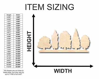 Unfinished Wood Forest Shape - Nature - Trees - Craft - up to 24" DIY 6" / 1/8" - WoodArtSupply