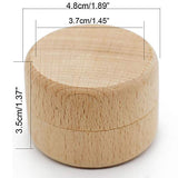 HOLLY TRIP 2PCS Small Round Unpainted Wooden Box, Wedding Ring Jewelry Boxes DIY Storage Trinket Bearer Box Container Case HOLLY TRIP