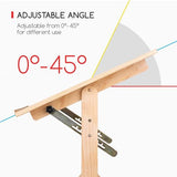 MEEDEN Solid Wood Drafting Table, Artist Drawing Desk, Writing Desk Studio Desk, Art Craft Table with Adjustable Height and Tiltable Tabletop for MEEDEN