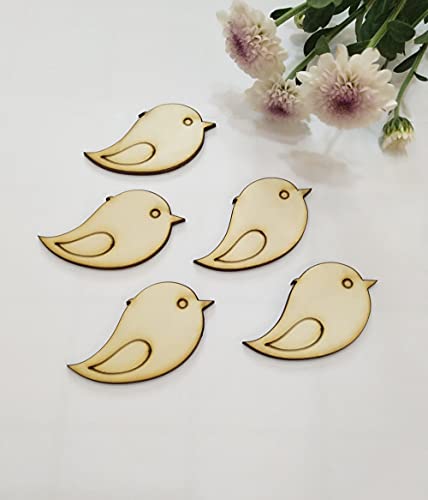 50pcs Mini Wooden Bird Shapes, DIY Wood Birds Blank for Art Projects Craft Decoration Gift Decoupage Ornament Craft Supply Unpainted (1'') XIAOYUE