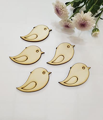 50pcs Mini Wooden Bird Shapes, DIY Wood Birds Blank for Art Projects Craft Decoration Gift Decoupage Ornament Craft Supply Unpainted (1'') - WoodArtSupply