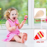 Morcheiong 12Pcs DIY Mini Wooden Maracas for Kids with 12Pcs Acrylic Paint Pens Morcheiong