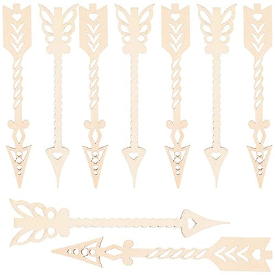 Milisten 10pcs Hollow Arrow Unfinished Wooden Tags Wood Slices DIY Craft Decorations Wood Hanging Ornaments Direction Signs Wedding Decoration DIY