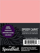 Speedball Speedy-Carve Block Printing Carving Block, Rectangle, Pink, 3 x 4 Inches (6-Pack), Linoleum for Printmaking Speedball