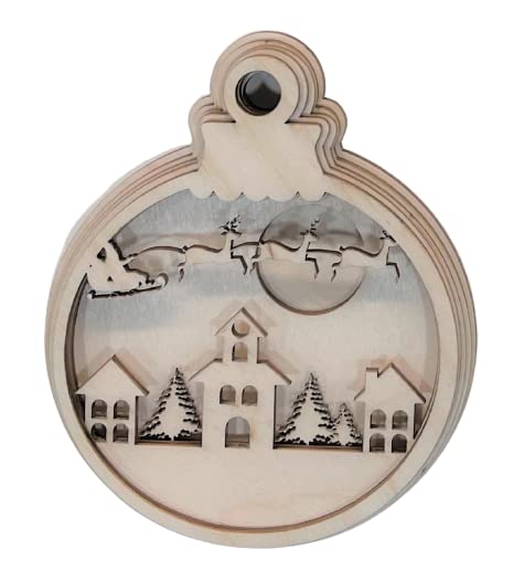 Christmas Village Door Sign 5 Pieces Laser Cut Out Unfinished RND17 The Wood Shape Store