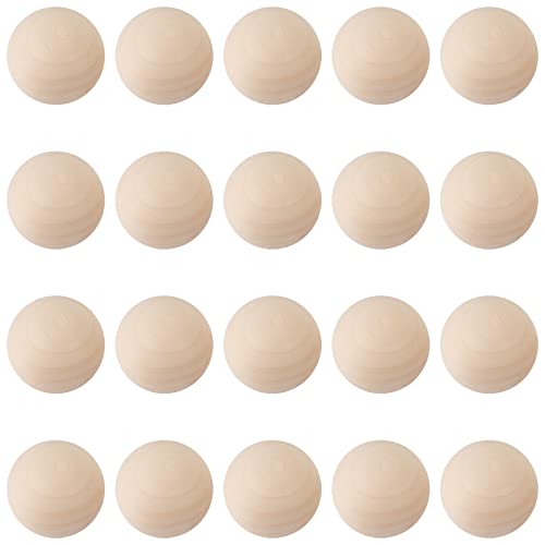 MOUYAT 20 PCS 2 Inch Round Wooden Balls, Unfinished Hardwood Balls, Natural Wood Craft Balls for Arts, Crafts, DIY Projects - WoodArtSupply