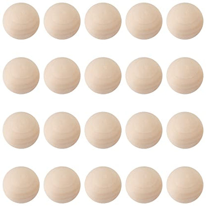 MOUYAT 20 PCS 2 Inch Round Wooden Balls, Unfinished Hardwood Balls, Natural Wood Craft Balls for Arts, Crafts, DIY Projects - WoodArtSupply