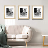 meetart Picture Frames 11x14 inch Pack of 3 Piece in Plastic Glass MDF Shallow wooden-grain Color Frame, Display Pictures 11x14 8x10, Wall Hanger meetart