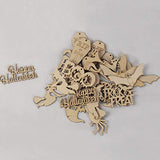 LIOOBO 20PCS Halloween Ghost Festival Decoration Props Puzzle Graffiti Wood Chip Spider Wooden Pendant for Arts and DIY Crafts Creative Decorations LIOOBO