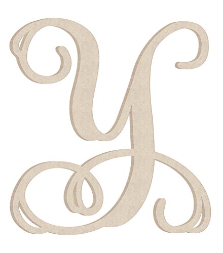 5 Inch Wooden Letter Monogram Initial Y Unfinished Craft, Wood Alphabet Vine Wedding Decor, MDF Paintable Wall Art DIY Cutout