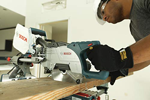 BOSCH CM8S 8-1/2 Inch Single Bevel Sliding Compound Miter Saw, Blue - WoodArtSupply