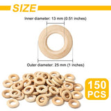 Ira Pollitt 150 Pcs 25 mm/1 inch Wooden Craft Ring Natural Unfinished Mini Wooden Rings Circle Wood Pendant Connectors for DIY Projects Jewelry and Ira Pollitt
